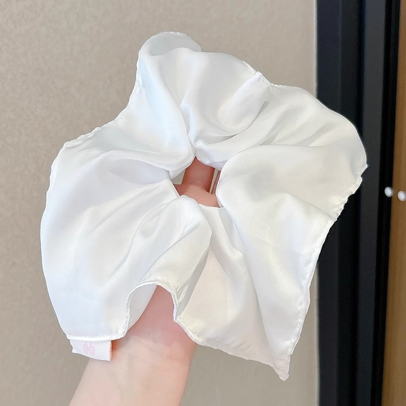 Women's Elegant Square Scarf Scrunchie Chic Cloth Ponytail Hair Tie