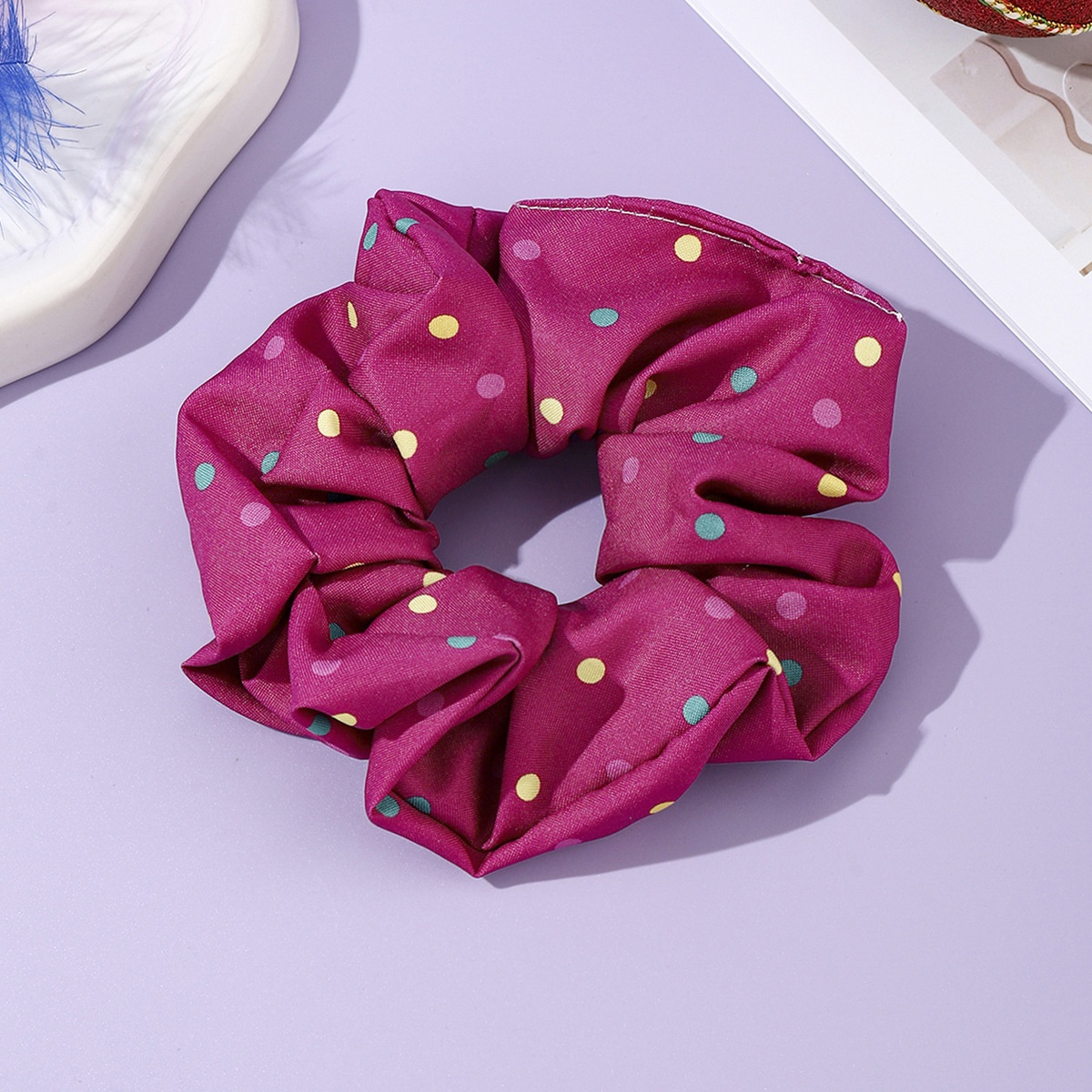 Women's Halloween Polka Dot Striped Elastic Hair Band Yellow Green Purple