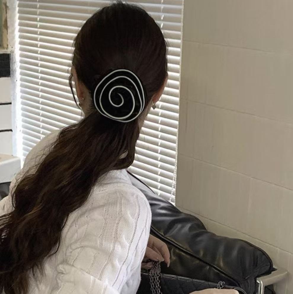 Women's Velvet Double Rose Ponytail Bun Hair Tie Mint Color Block