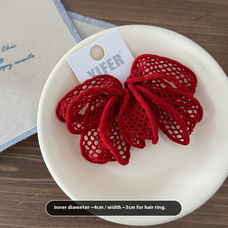 Women's High Elastic Mesh Ponytail Hair Ties Braided Fabric