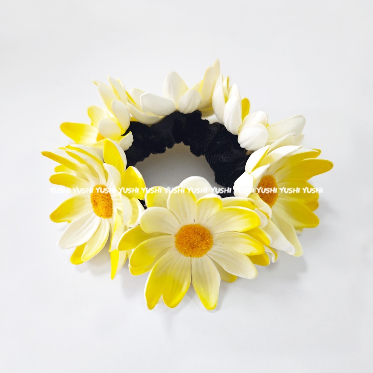 Women's Bohemian Sunflower Daisy Spiral Hair Ties Pastoral Style Floral Bands