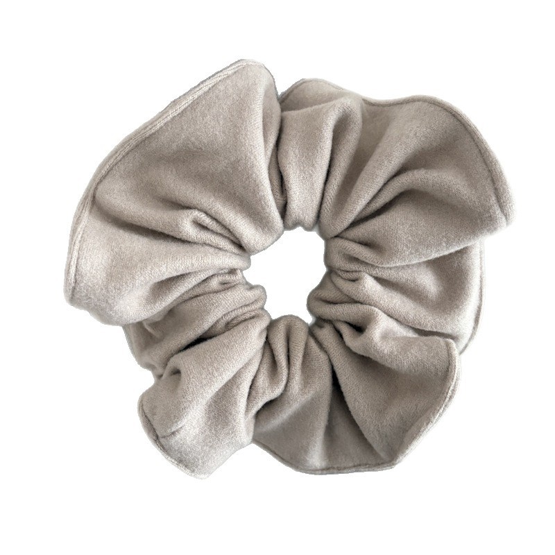 Women's Winter Soft Wool Ribbed Ponytail Holder Scrunchie Solid Color