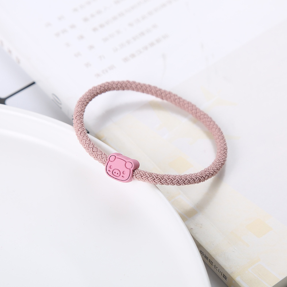 Unisex Couple Cloth Elastic Hair Tie Bracelet All Season Pig Pattern