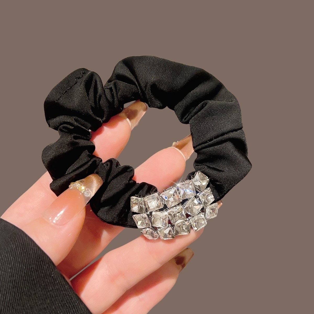 Women's Elastic Hair Band High Elasticity Durable No Damage Shiny Diamond Cloth