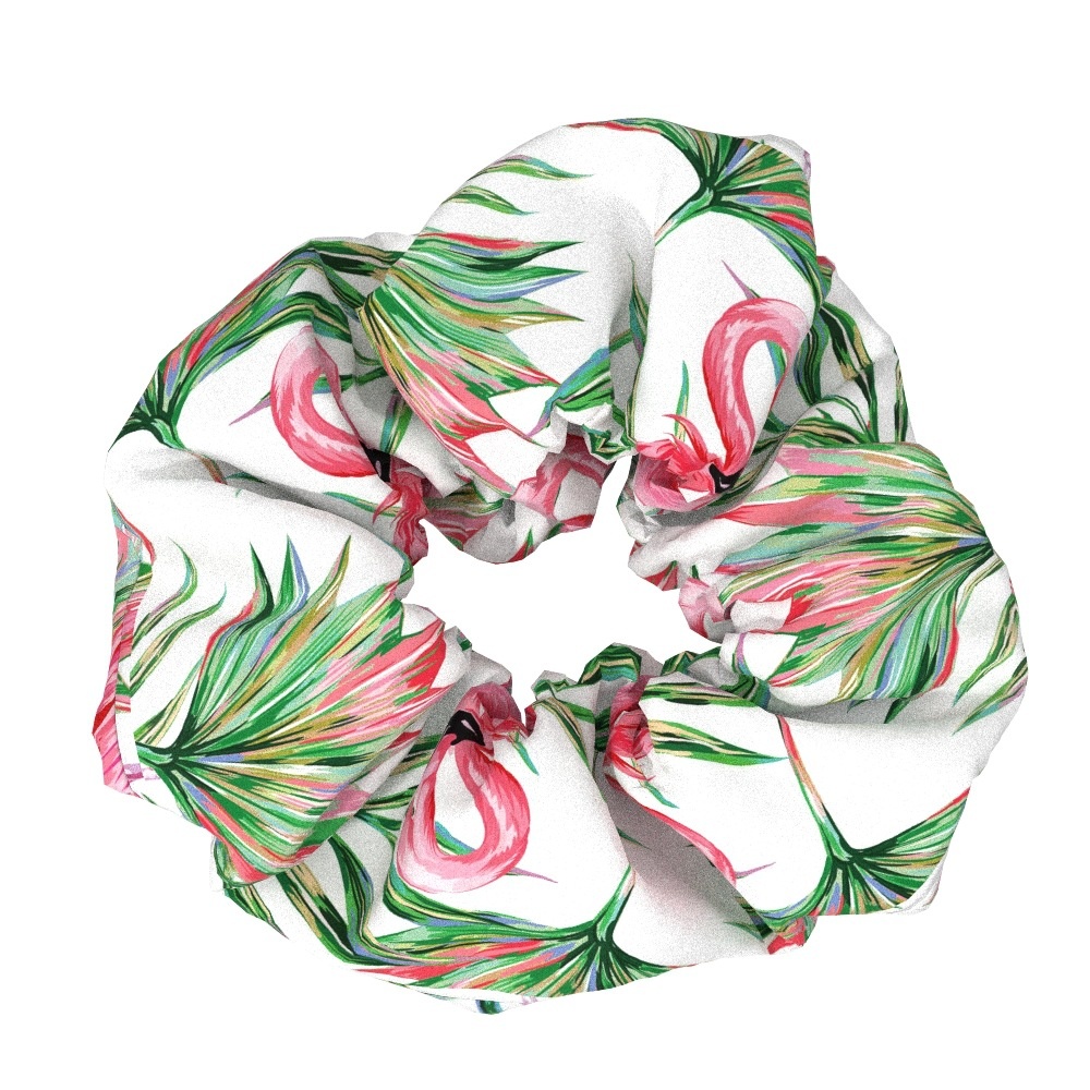 Women's Elegant Flamingo Fabric Hair Bands Sweet Versatile Cloth Scrunchies