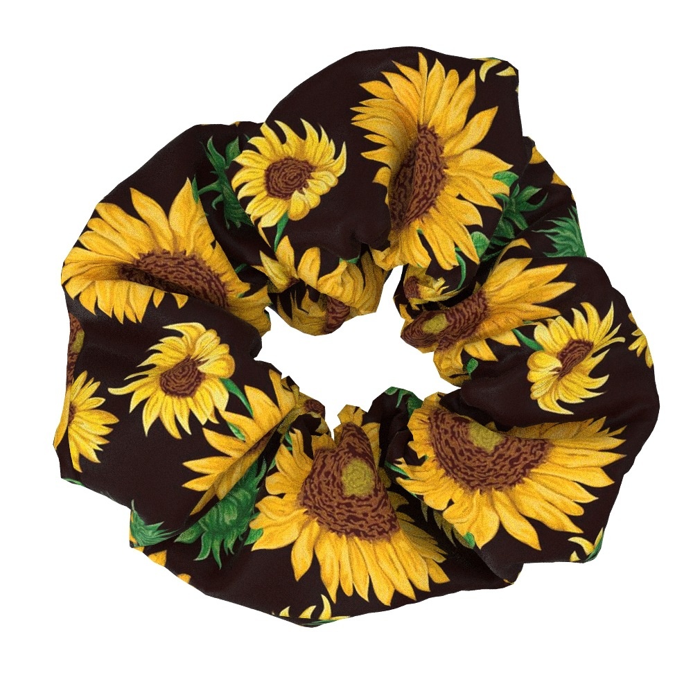 Women's Summer Cotton Elastic Hair Tie Giant Sunflower Pattern