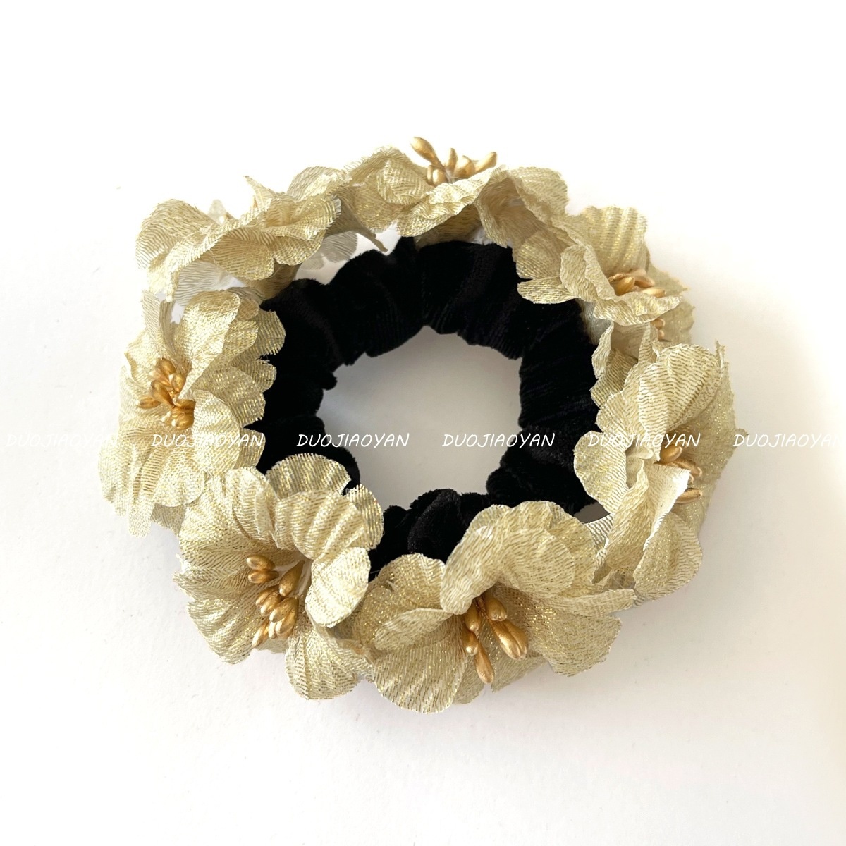 Women's Christmas Bridal Fabric Hairband Red Magnolia Flower