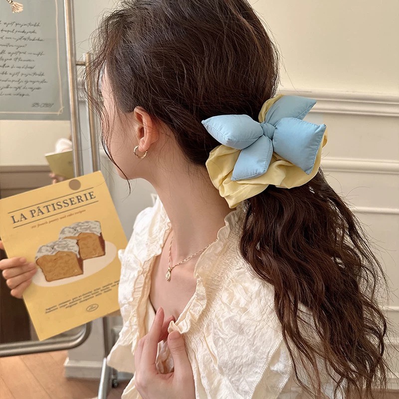 Women's Dopamine Sponge Butterfly Bow Hair Ties Candy Contrast Hair Bands