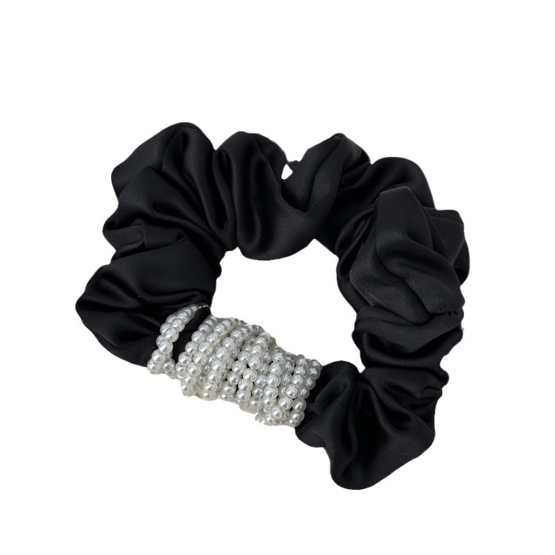 Women's Cloth Elastic Bun Hair Bands 3D Retro Beaded Floral