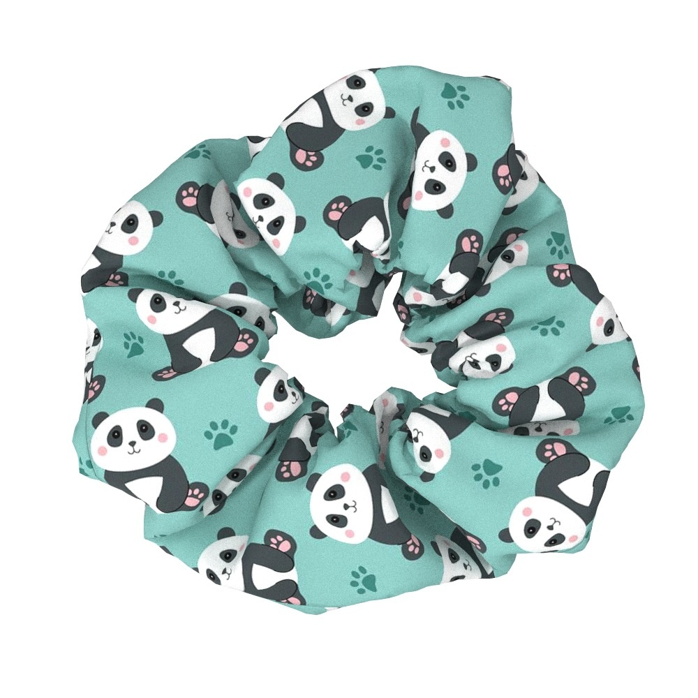 Women's Simple Cloth Hair Ties For Styling Panda Bear Round Dots