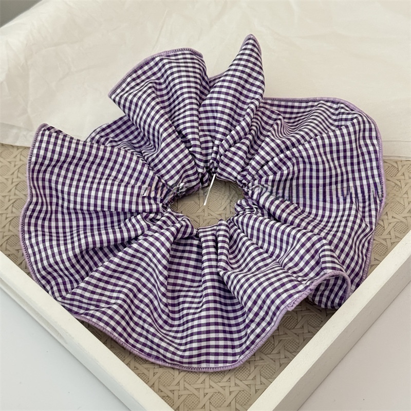 Women's Comfortable Cloth Scrunchies Hair Ties For Daily Wear Checkered Plaid