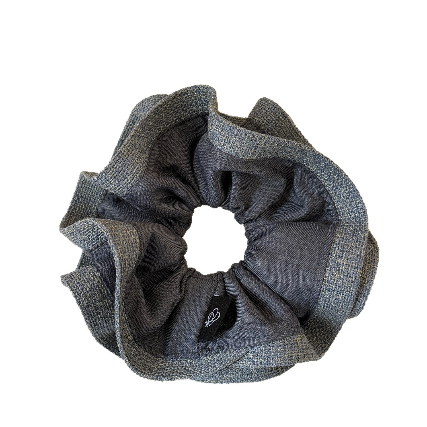Women's New Style Cloth Flower Hair Tie, Grey Color Block Spring Accessory