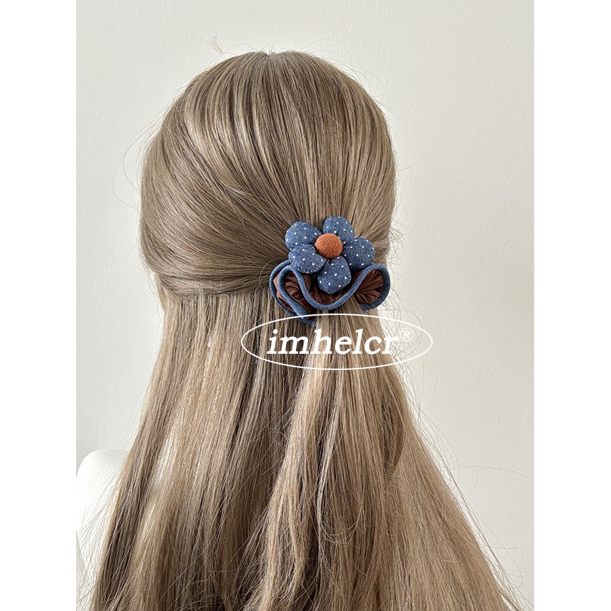 Women's Elegant Satin Daily Hair Tie Scrunchie Romantic Purple Rose