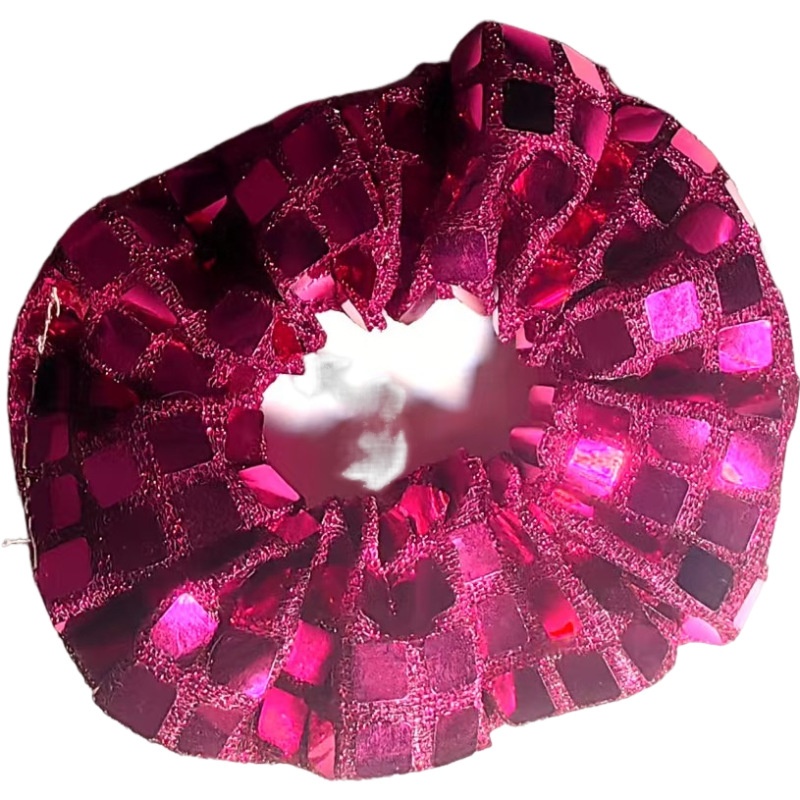 Women's High Elastic Square Sequin Hair Ties Trendy Cloth Ponytail Bands