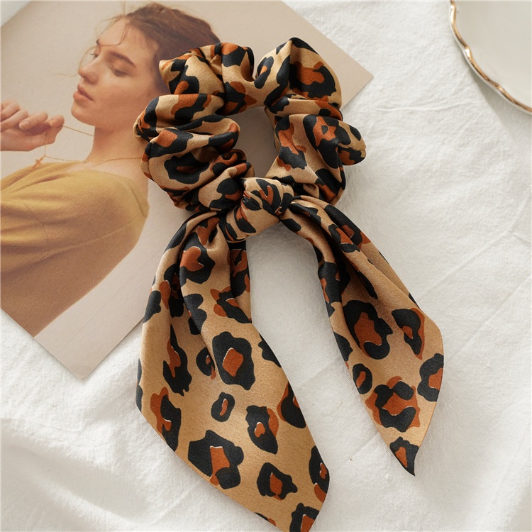 Women's Summer Daily Cloth Bunny Ears Knot Hair Tie Leopard Print