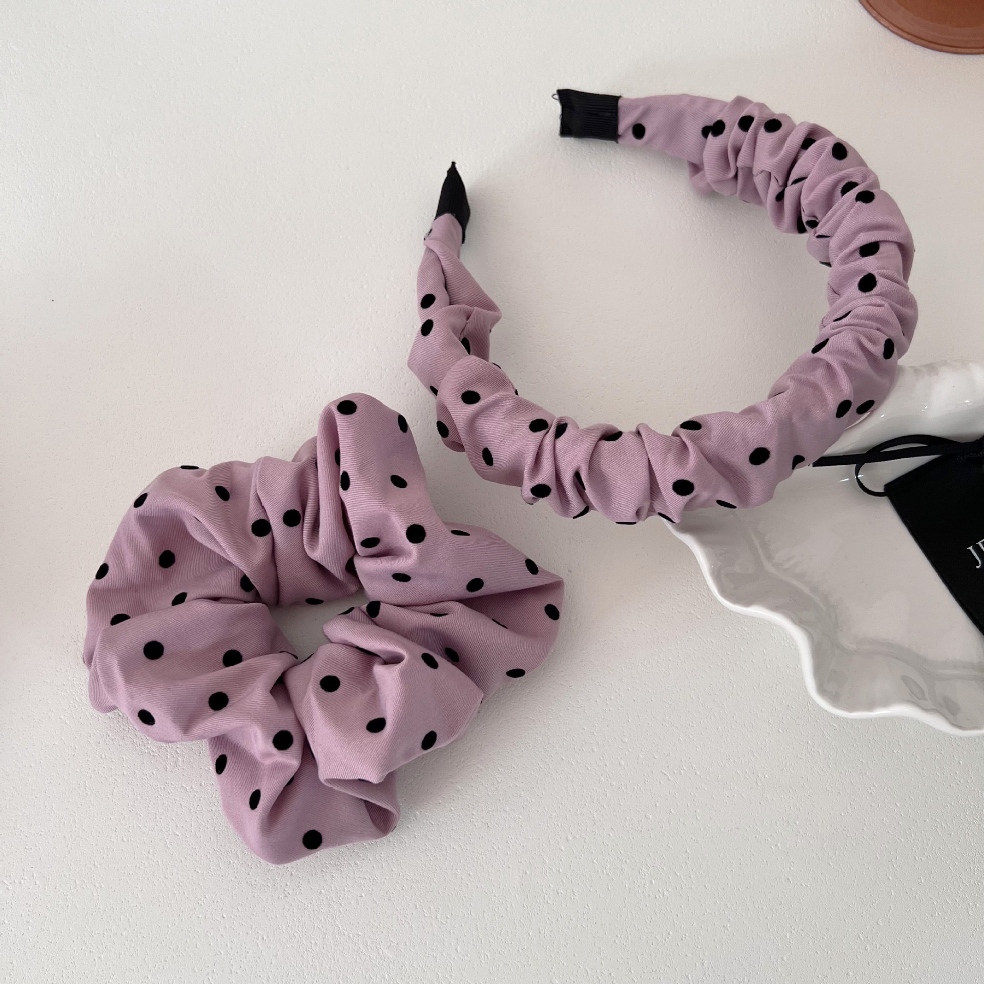 Sweet Pink Polka Dot Heart-Shaped Headband Fabric Hairband Multi-Functional Hair Accessories For Women All Seasons