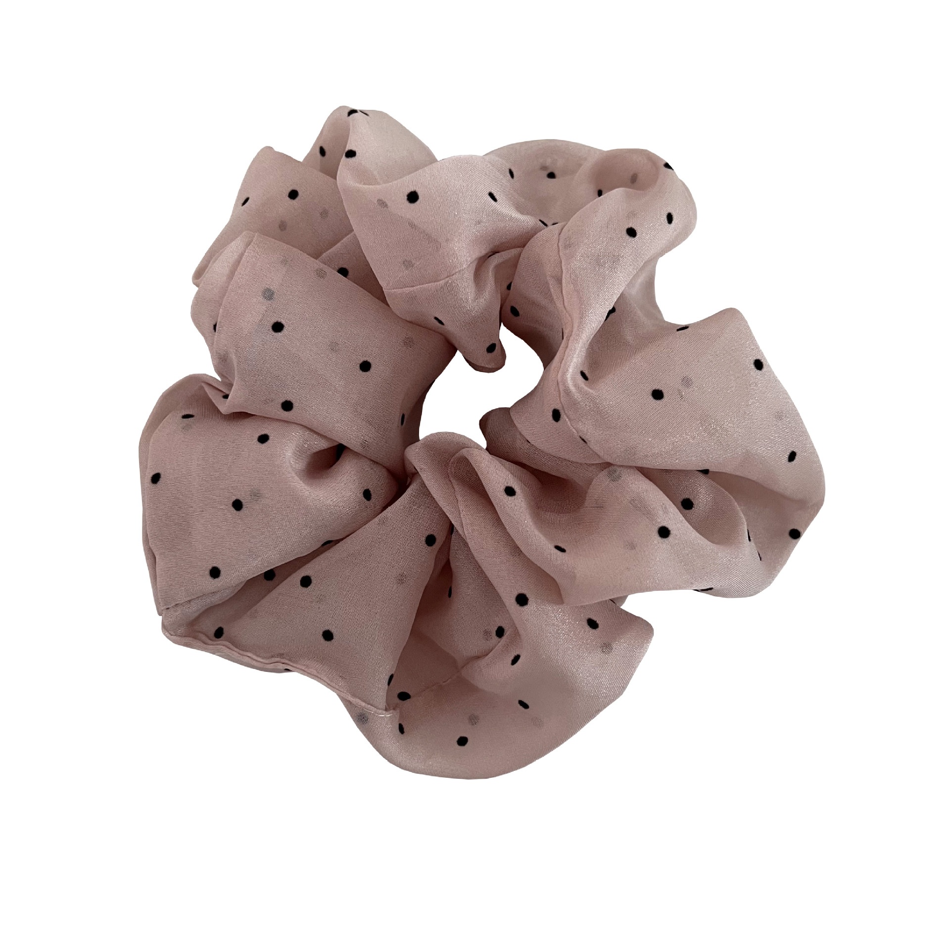 Women's Summer French Style Cloth Hair Tie Apricot Polka Dots