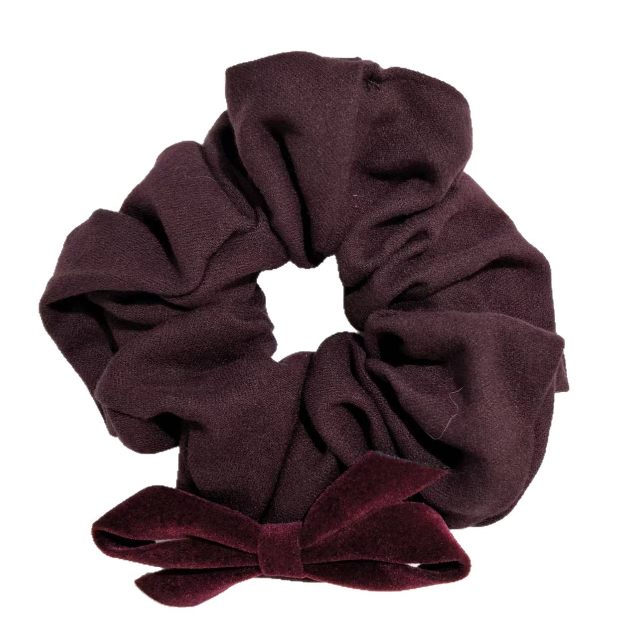 Women Casual Winter Velvet Bowknot Elastic Hair Ties Solid Color