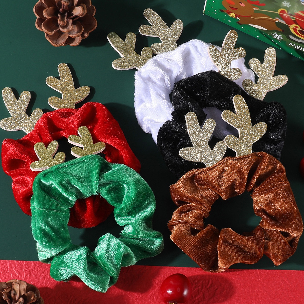 Women's High Elastic Plush Winter Hair Ties Festive Christmas Deer