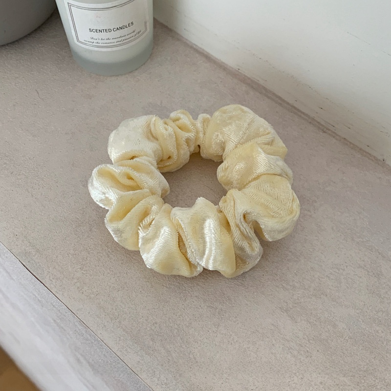Women's Retro Velvet Hair Tie Scrunchie For Autumn Winter Solid Color