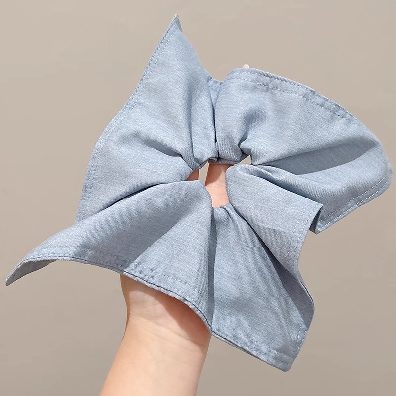 Women's Elegant Square Scarf Scrunchie Chic Cloth Ponytail Hair Tie