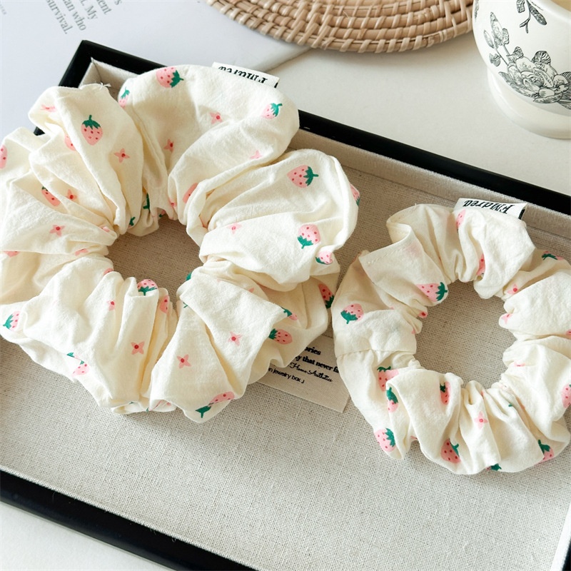 Women's Sweet Casual Cloth Ponytail Hair Scrunchie Strawberry
