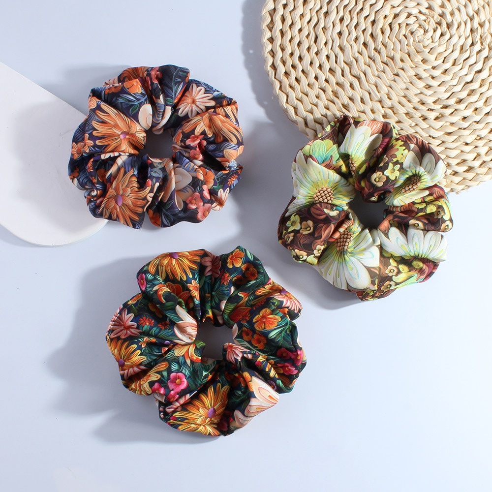 Women's Vintage Fabric Hair Tie Summer Accessory Floral Print