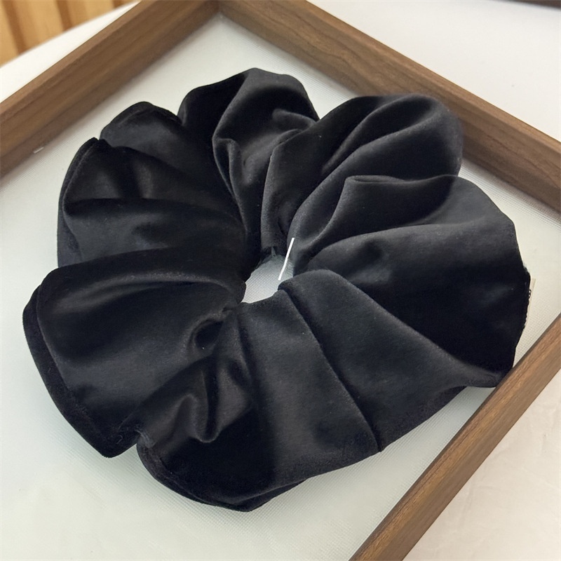 Women's Elegant Velvet Hair Tie For Winter Styling Solid Beige