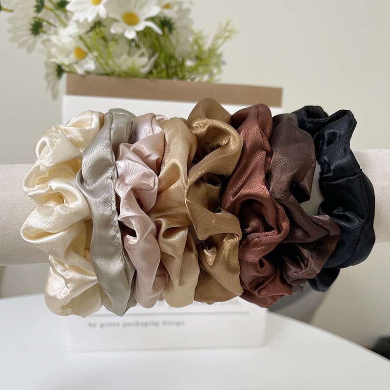 Women's Versatile Satin Hair Scrunchies Colorful Japanese Print
