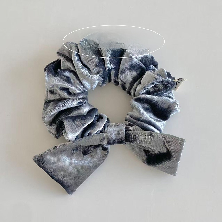 Women Autumn Winter Velvet Bow Hair Band Elastic Scrunchie Solid Color