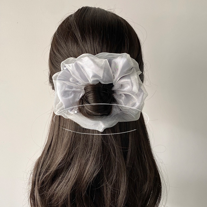 Women's Elegant Two-Layer Satin Lace Formal Headband Solid Color