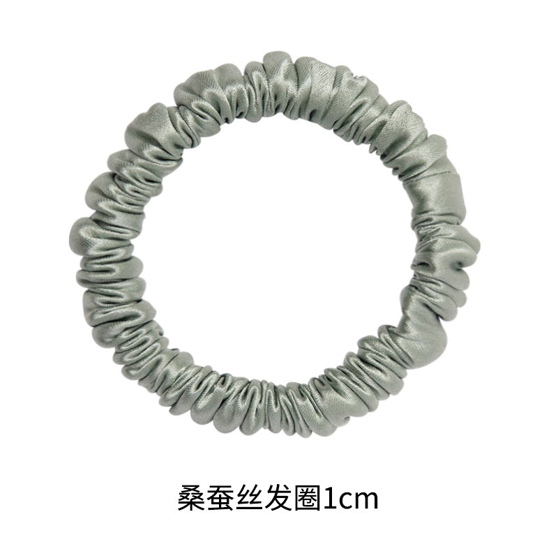 Women's Handmade Luxury 100% Silk Mini Hair Scrunchies Pure Color