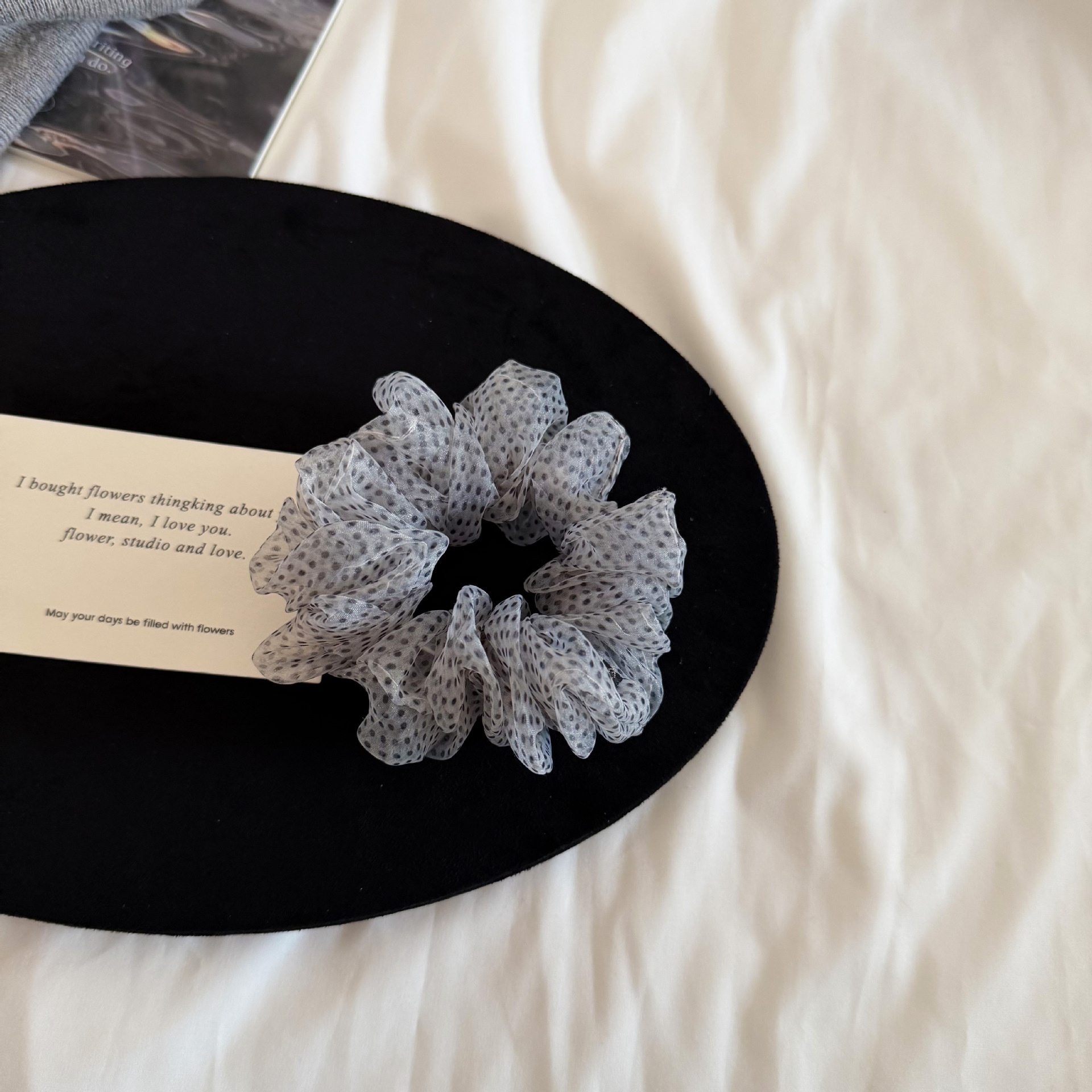 Women's Retro Organza Hair Scrunchie Spring Romantic Ditsy Floral