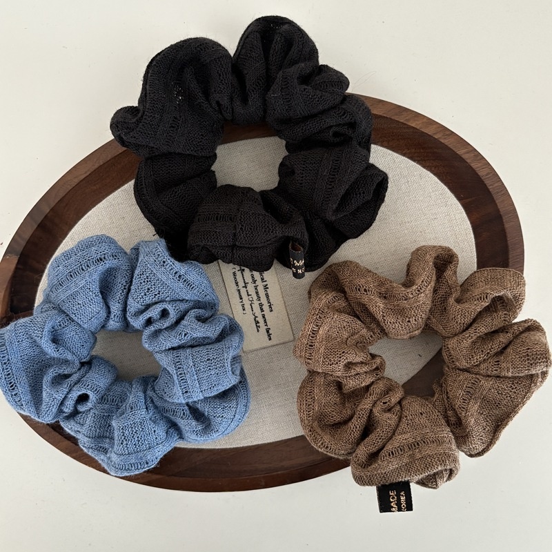 Women's Soft Knitted Wool Hairband Warm Autumn Winter Solid Color Hair Tie