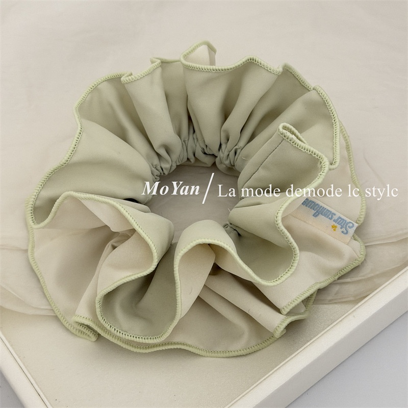 Women's Soft Cloth Spring Hair Tie Accessories Color Block Style