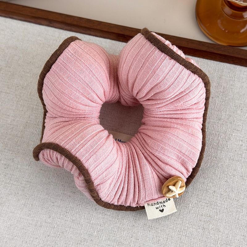 Women's 3D Cotton Filled Sleep Scrunchie Pink Brown Color-Block Starfish