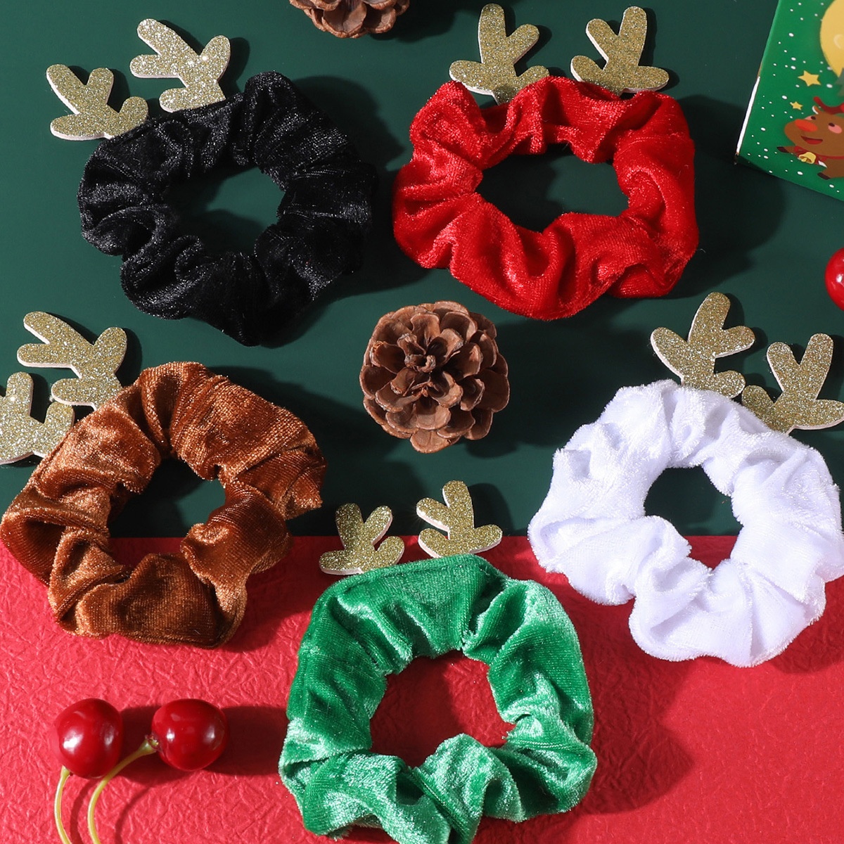 Women's High Elastic Plush Winter Hair Ties Festive Christmas Deer
