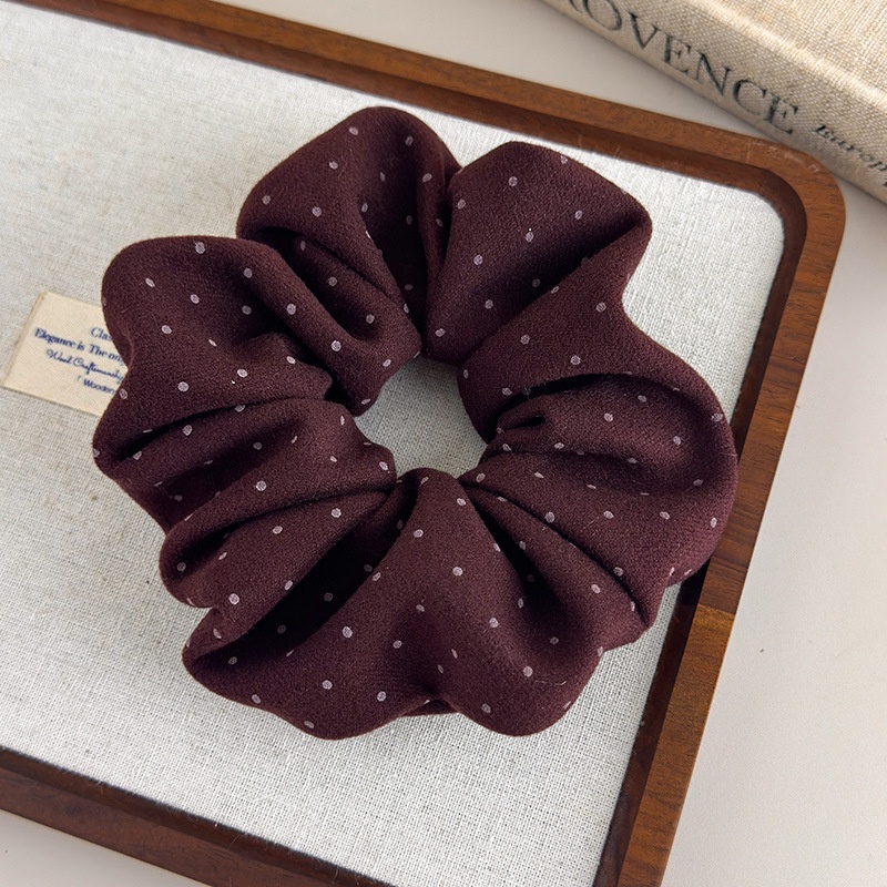 Women's Soft Fabric Scrunchie Casual Romantic Bun Hair Tie Polka Dot