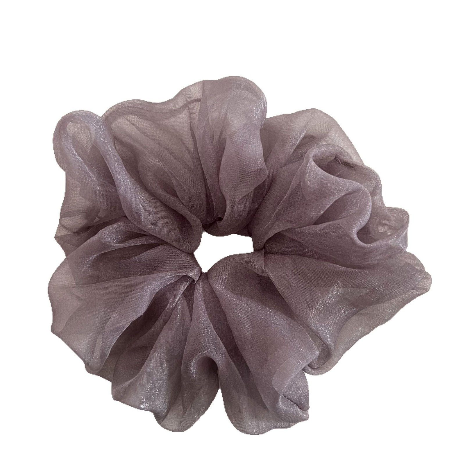 Women's Sheer Gauze Large Bow Hairband Low Bun Pearl Hair Tie Solid Color
