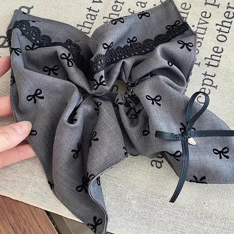 Women's Elegant Large Cloth Scrunchie Banquet Hair Tie Ditsy Floral