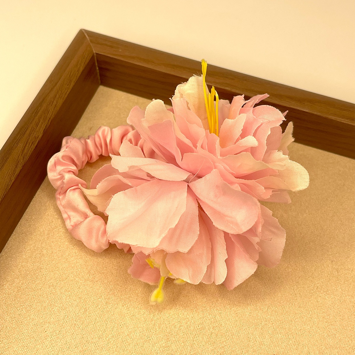 Women's Holiday Hair Tie Accessory Pastoral Plumeria Flower Pattern