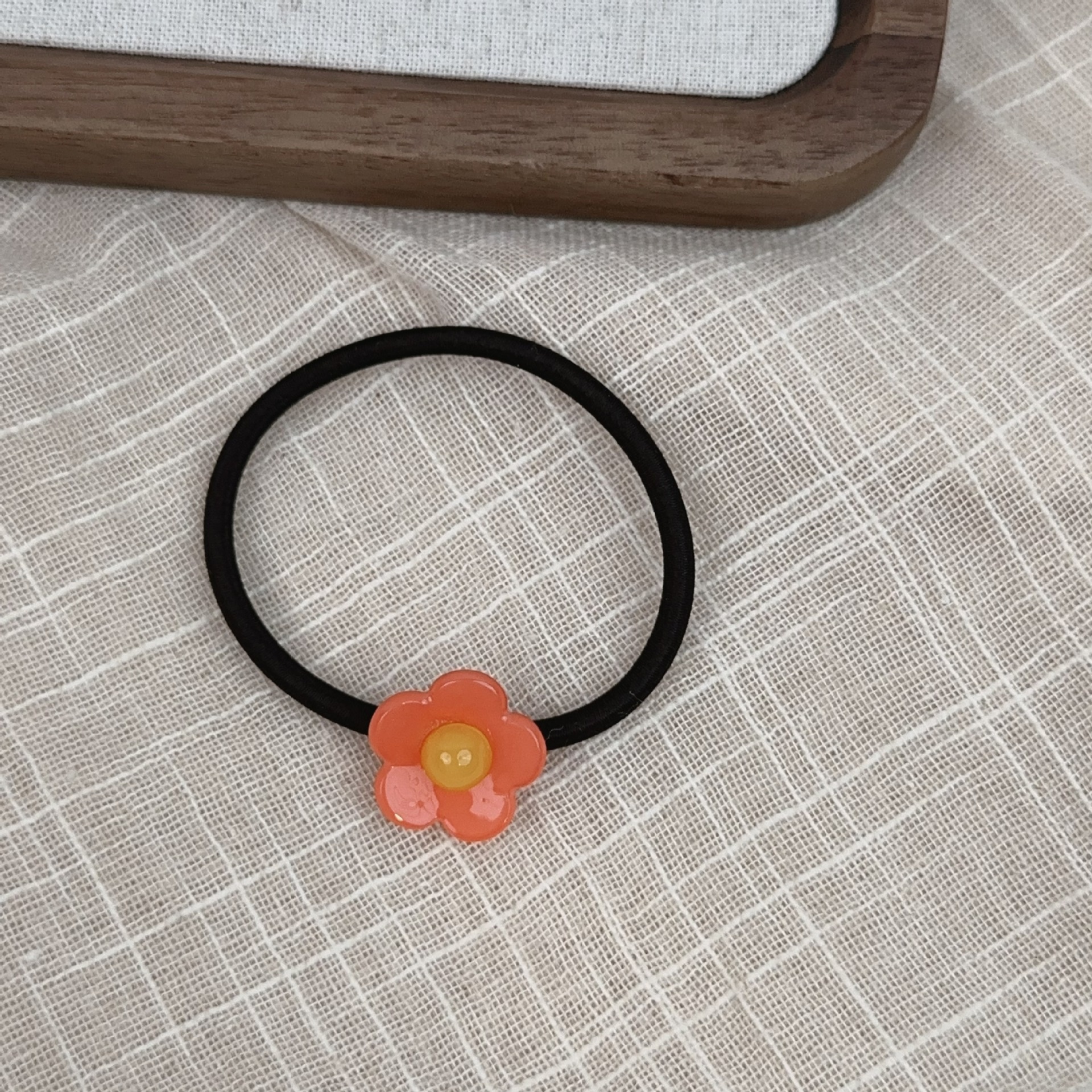 Women's Acetate Elastic Ponytail Holder Hairband Floral Pattern