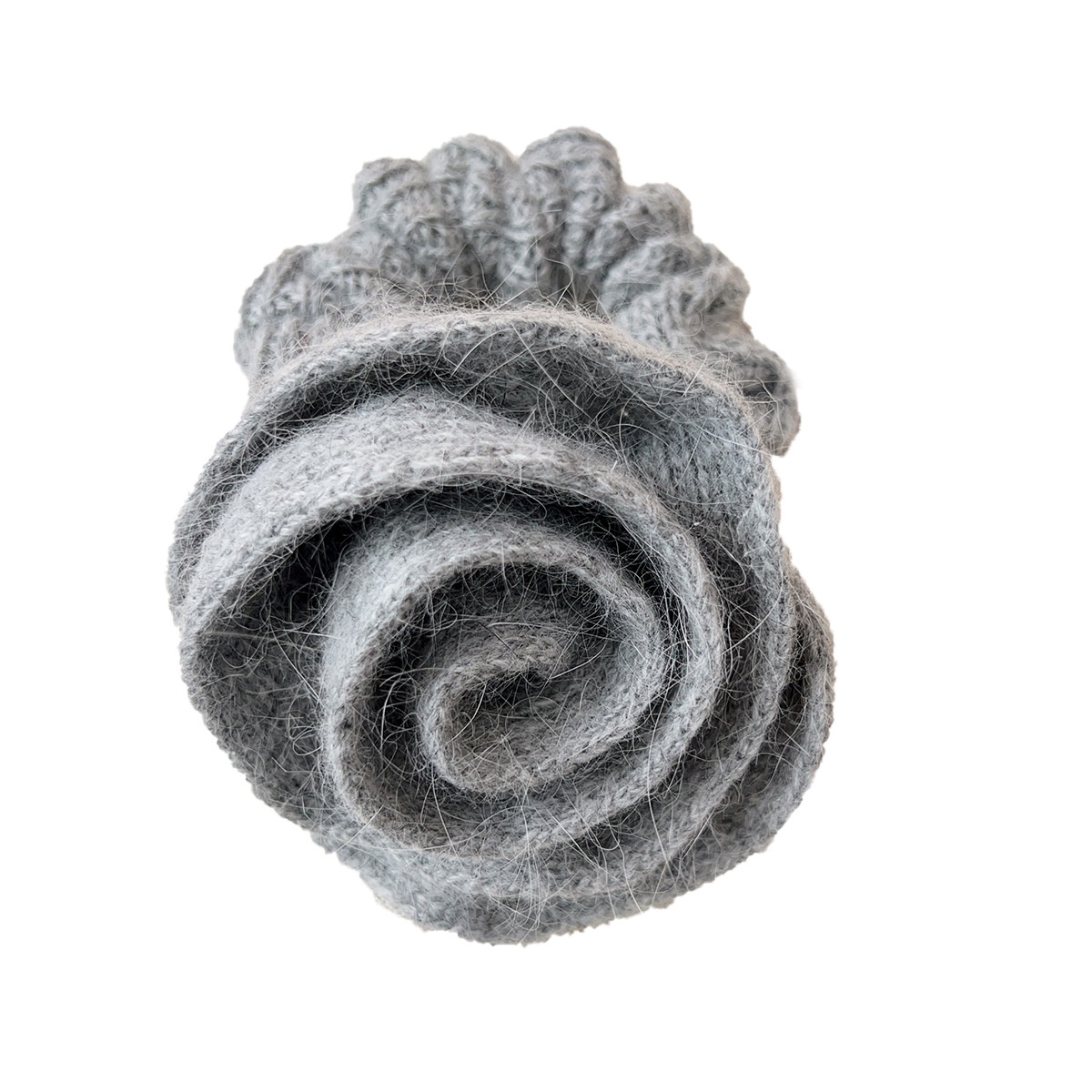 Women's Casual Winter Rabbit Hair Big Scrunchie Rose Pattern
