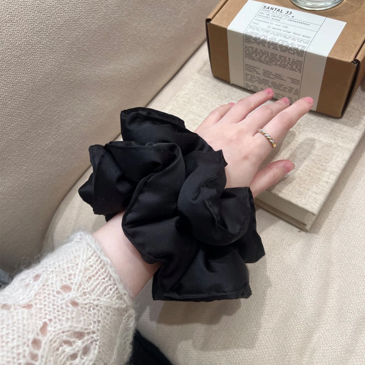 Women's Soft Satin Hair Tie Elegant Scrunchie For All Seasons Solid Color