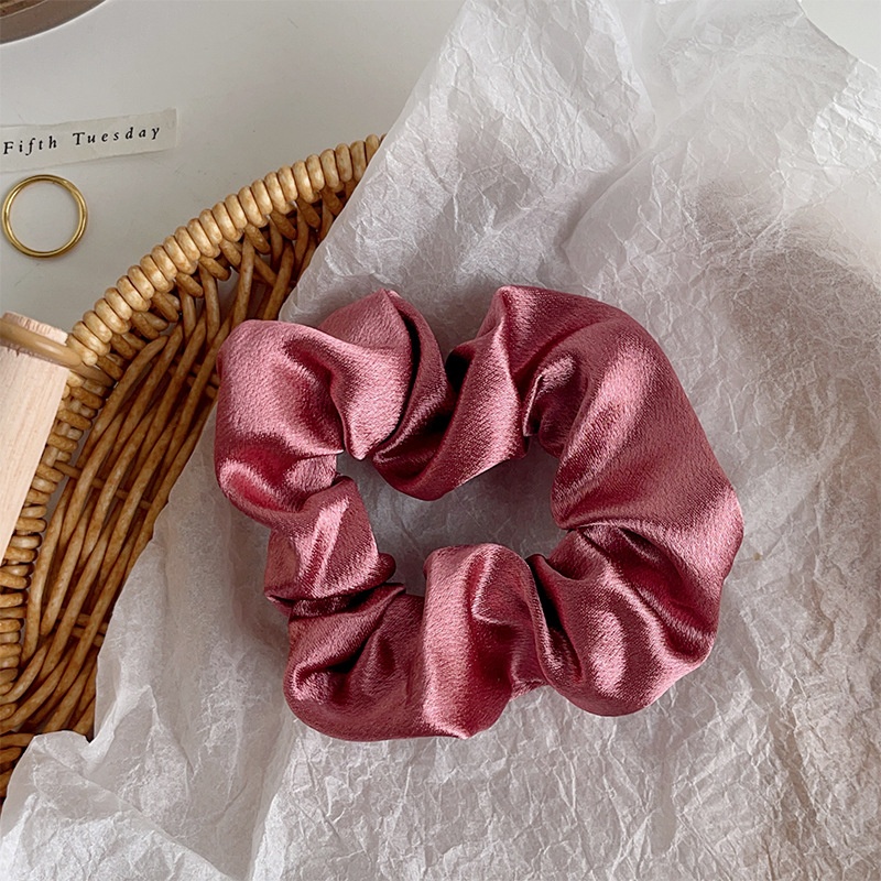 Women's Daily Retro Satin Rib-Knit Hair Scrunchie Solid Color