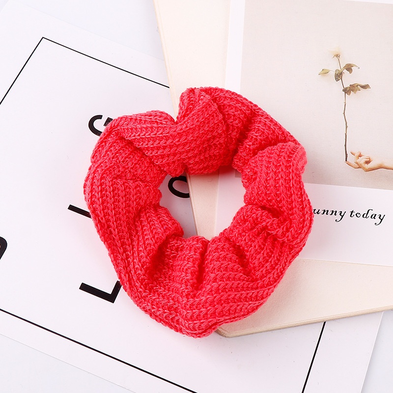 Women's Winter Thick Knitted Braided Hair Scrunchies Solid Color