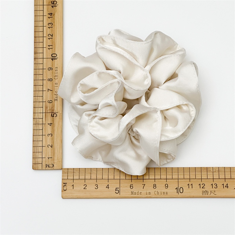 Women Shiny Satin Pleated Scrunchies Elegant Hair Ties Autumn Ponytail Ring