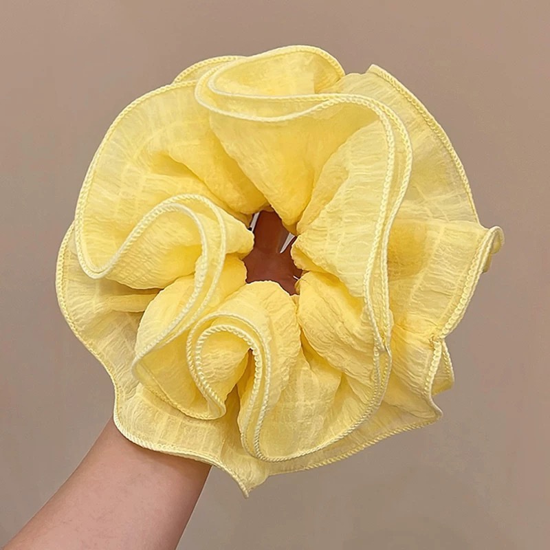 Women's Elegant Cute Pleated Cloth Hair Tie for Holiday Solid Color