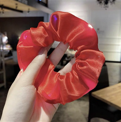 Unisex Soft Satin Circle Hair Tie Multicolor Pattern Birthday Gift