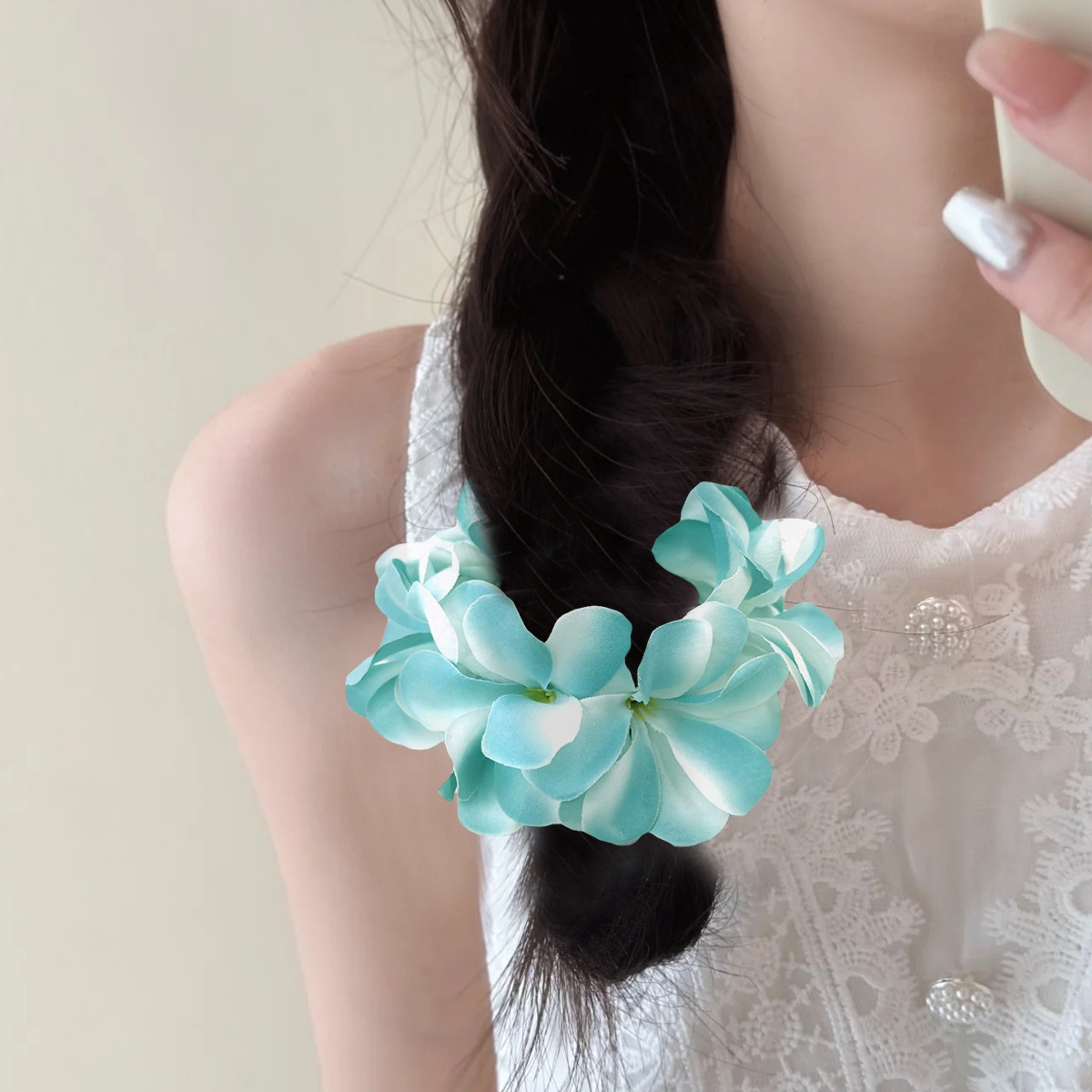 Women's Sweet Vacation Cloth Hair Tie in Elegant Floral Pattern